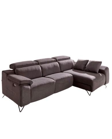 Composición FORZA 3 plazas relax gris con chaiselongue - modular