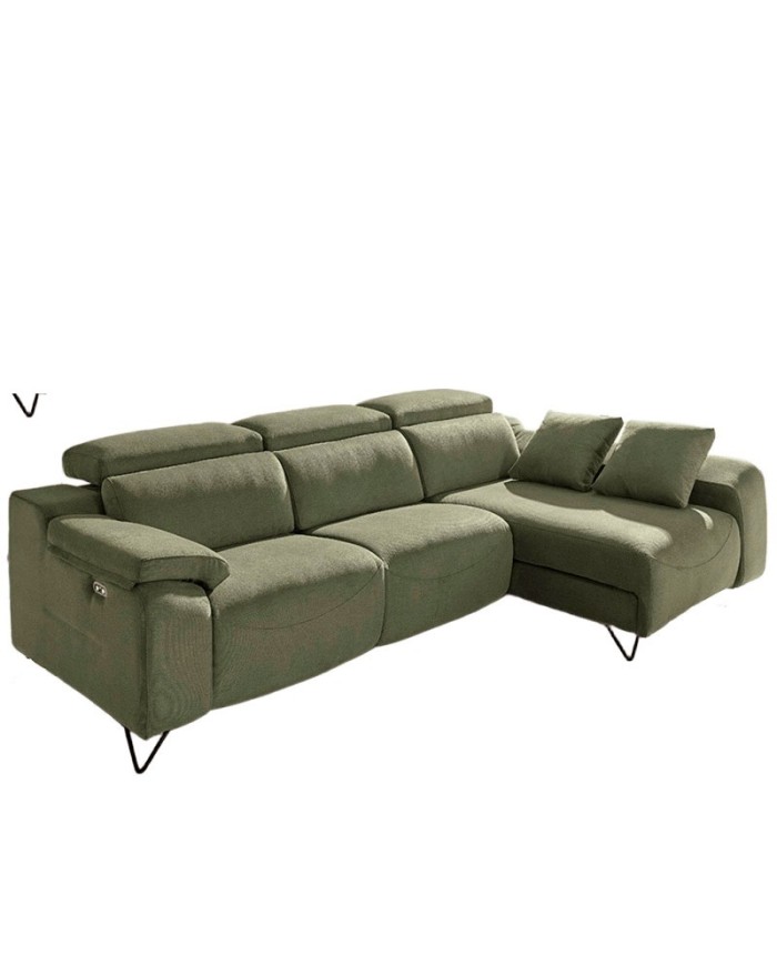 sofá chiselongue Forza verde con dos relax