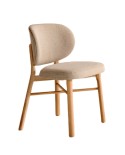Silla de madera de fresno tapizada para hostelería y hogar