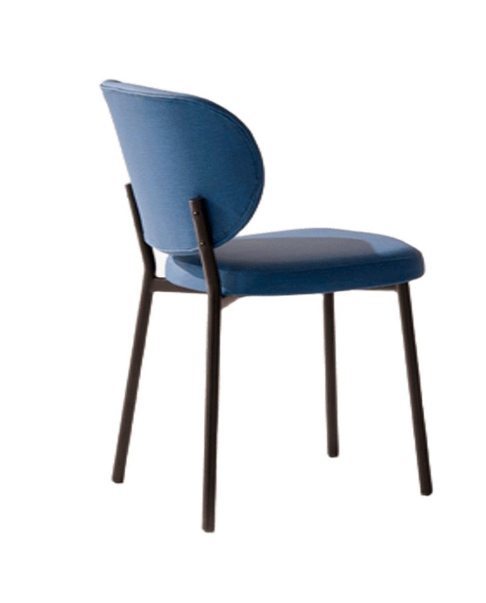 Silla K00 de diseño contemporáneo con tapizado azul