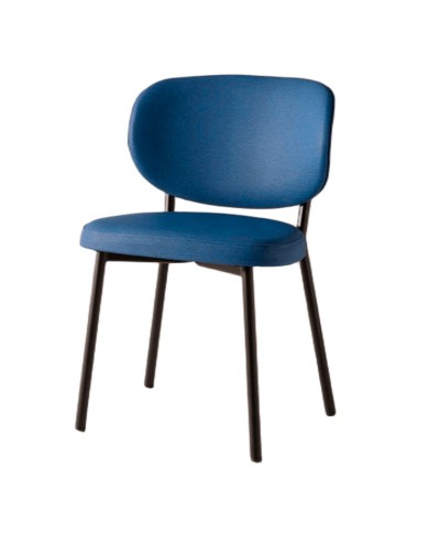 Silla tapizada con estructura de acero para hogar y hostelería