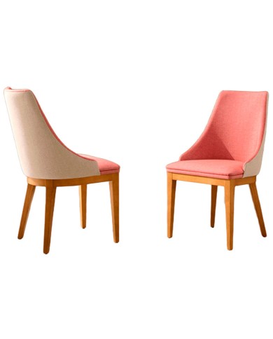 Silla tapizada curvada con madera Z76