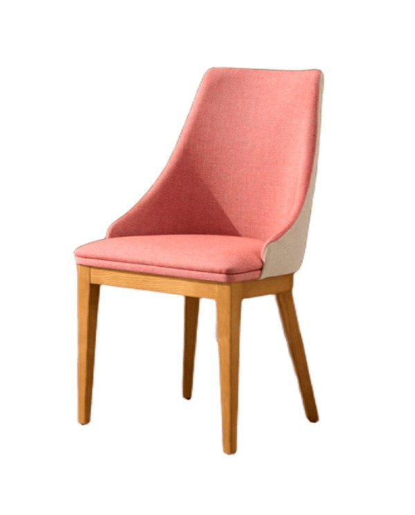 Silla en madera de haya resistente con tapizado y respaldo curvado. Para hogar y hostelería