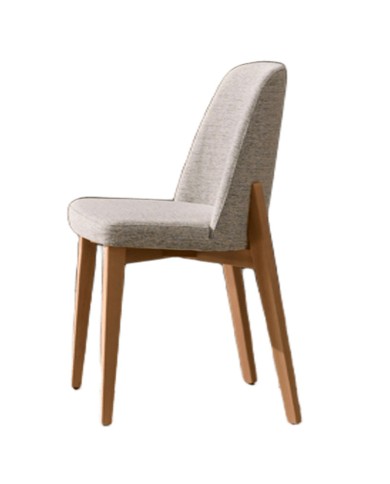 Silla de madera de fresno tapizada para hogar y hostelería. Gran diseño y comodidad
