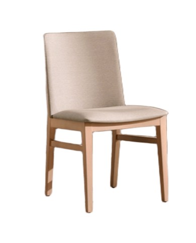 Silla tapizada con estructura en madera de haya. Para hogar y hostelería