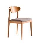 Silla en madera de fresno para hostelería y hogar con asiento tapizado
