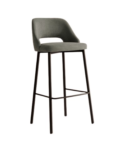 Taburete alto de barra de bar y encimera para hostelería y hogar. Tapizado y metal