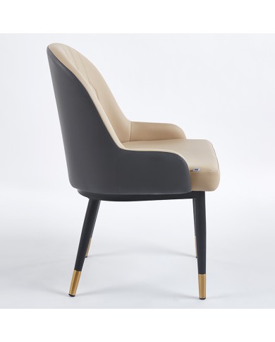 sillón de hostelería beige  combinado con gris con brazos B40
