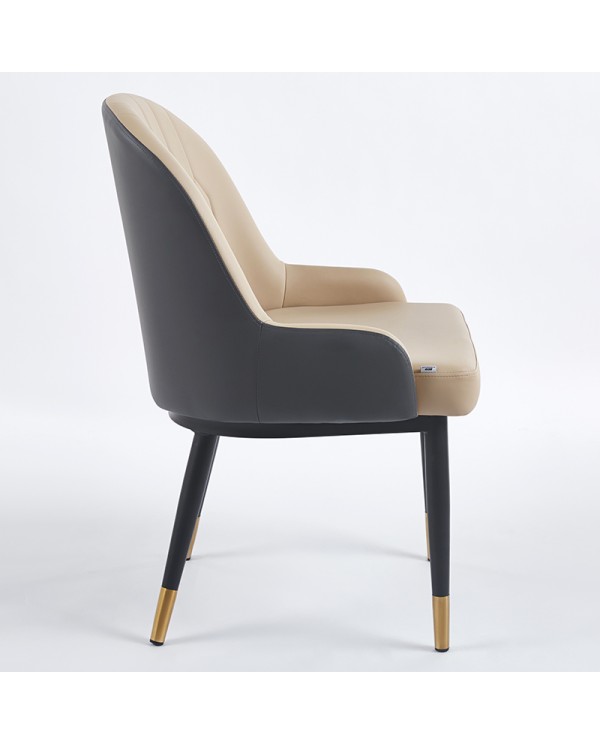 sillón de hostelería beige  combinado con gris con brazos B40