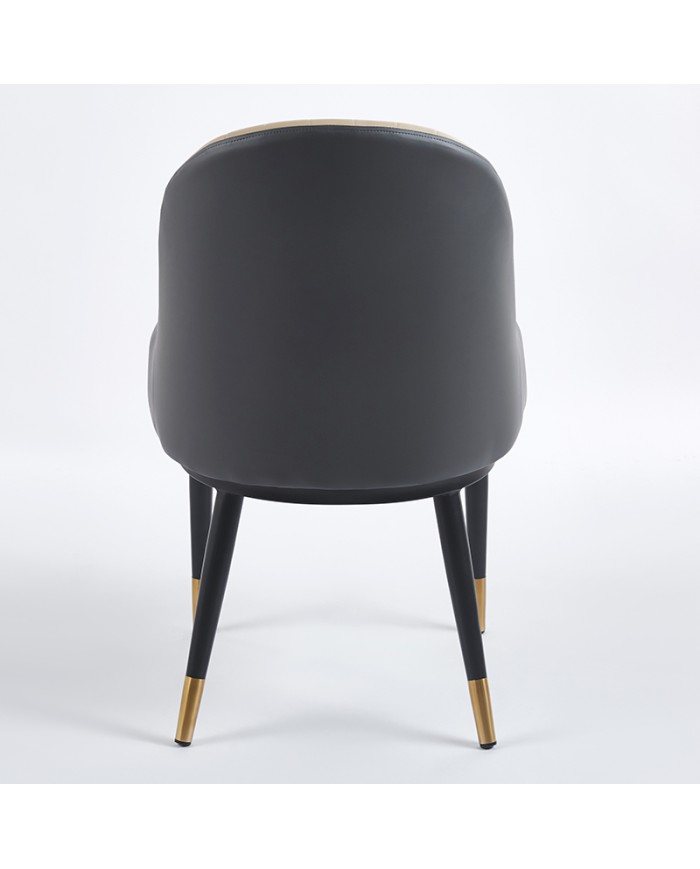 sillón de hostelería beige y gris con brazos B40 trasera