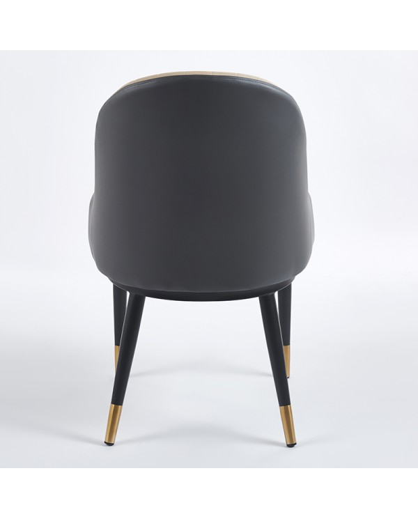 sillón de hostelería beige y gris con brazos B40 trasera