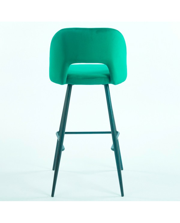 vista trasera de taburete verde ZJ68B para bar y restaurante