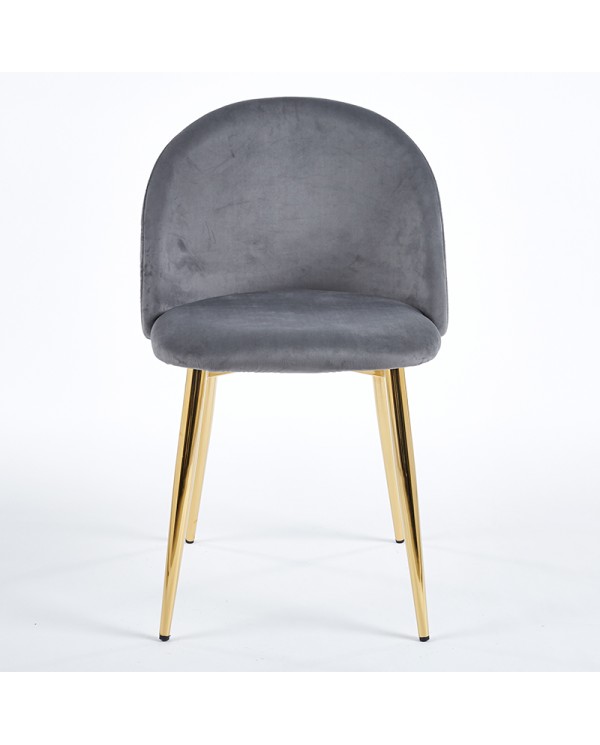 silla tapizada K03C gris con asiento y respaldo tapizado