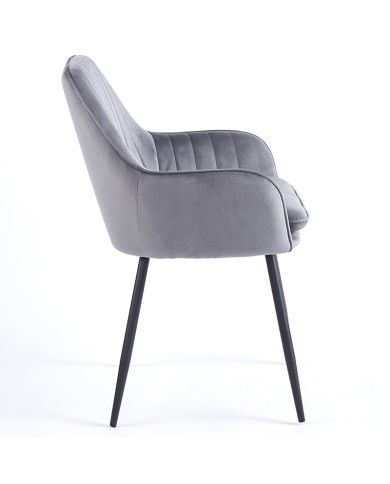 lateral sillón tapizado M64 con patas de acero negras para hostelería