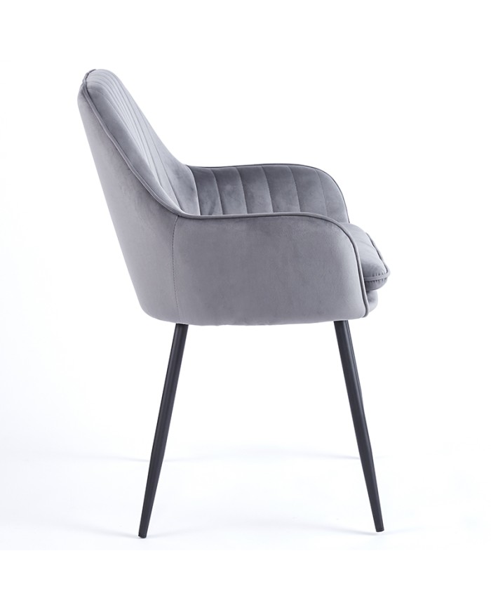 lateral sillón tapizado M64 con patas de acero negras para hostelería