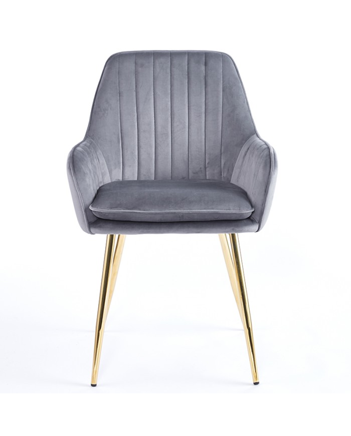 sillón tapizado M64 con patas de acero doradas  para hostelería