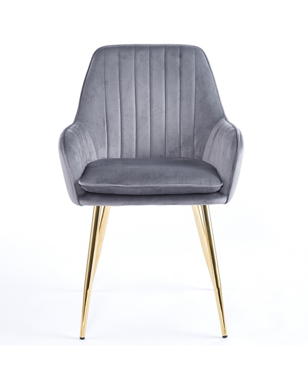 sillón tapizado M64 con patas de acero doradas  para hostelería