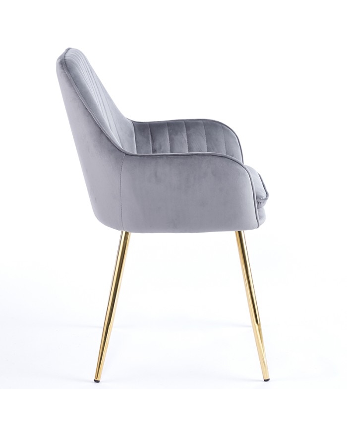 lateral sillón tapizado M64 con patas de acero doradas  para restaurantes