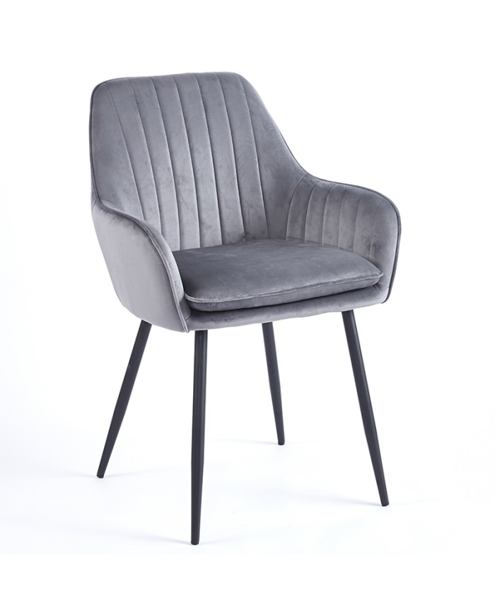 sillón tapizado M64 con patas de acero negras para hostelería