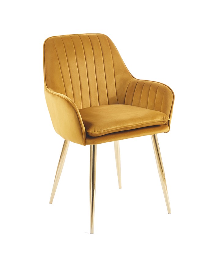 sillón tapizado M64B para hostelería con patas metálicas