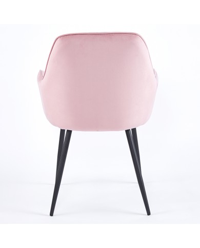 Sillón curvado tapizado y metal para hostelería M64D