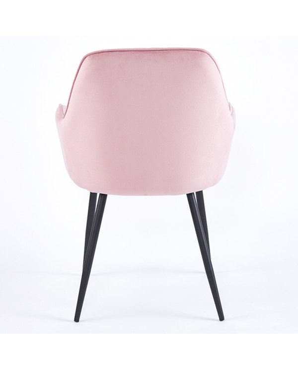 Sillón curvado tapizado y metal para hostelería M64D