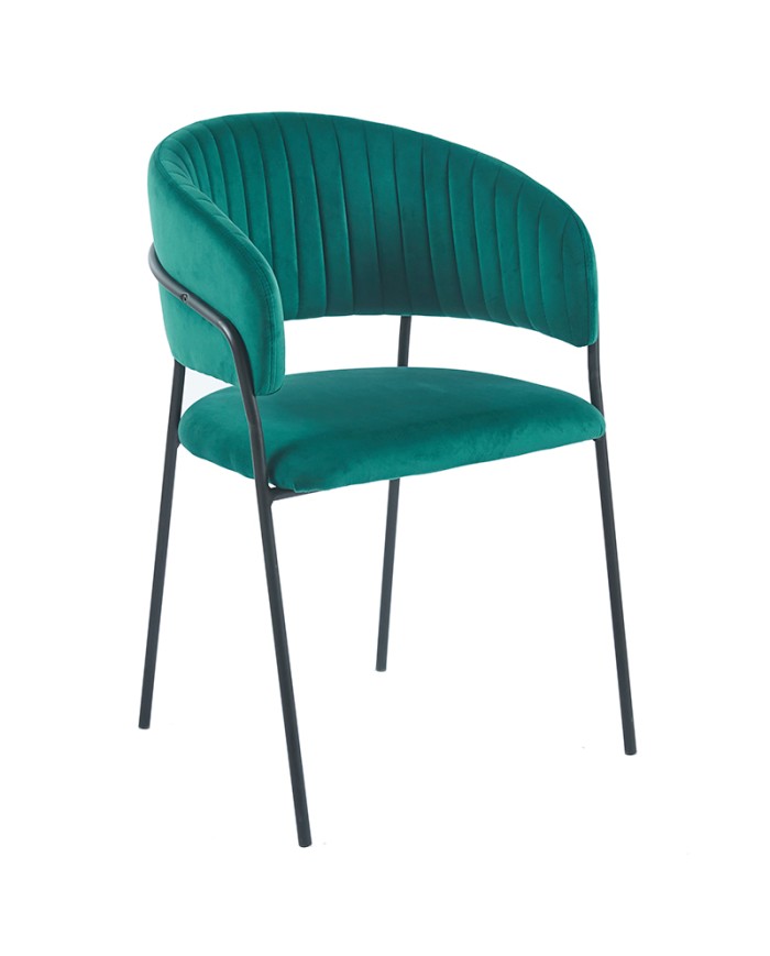 sillón tapizado M65 con patas de acero para hostelería