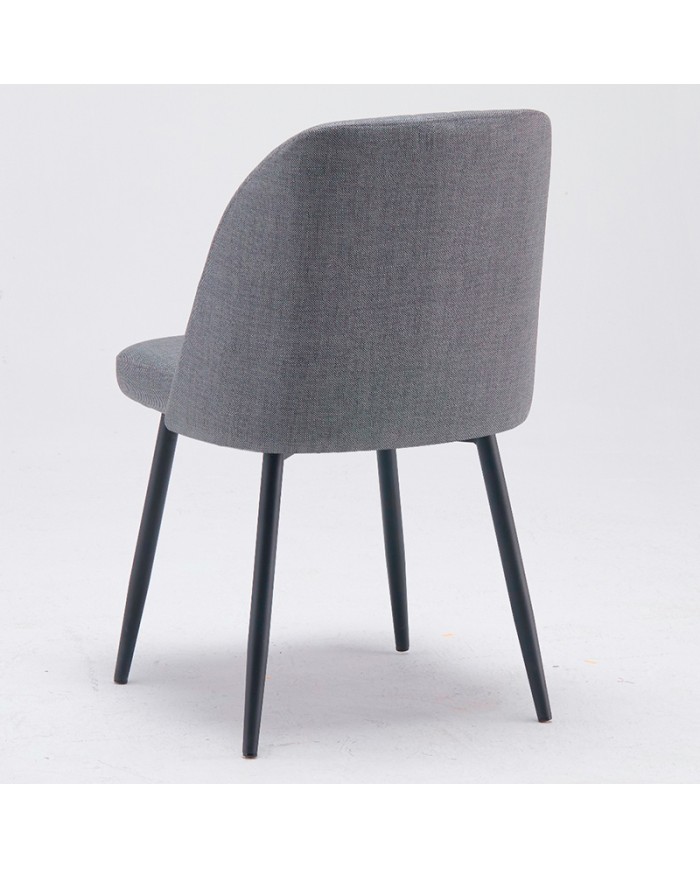 Vista trasera de silla tapizada N11B patas negras