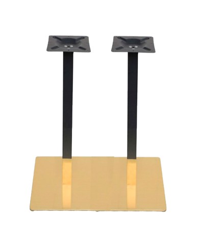 Mesa alta M55F de doble columna con base dorada para hostelería