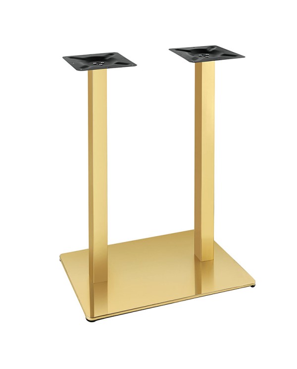 base de mesa dorada rectangular con doble columna para hostelería ZJ71C