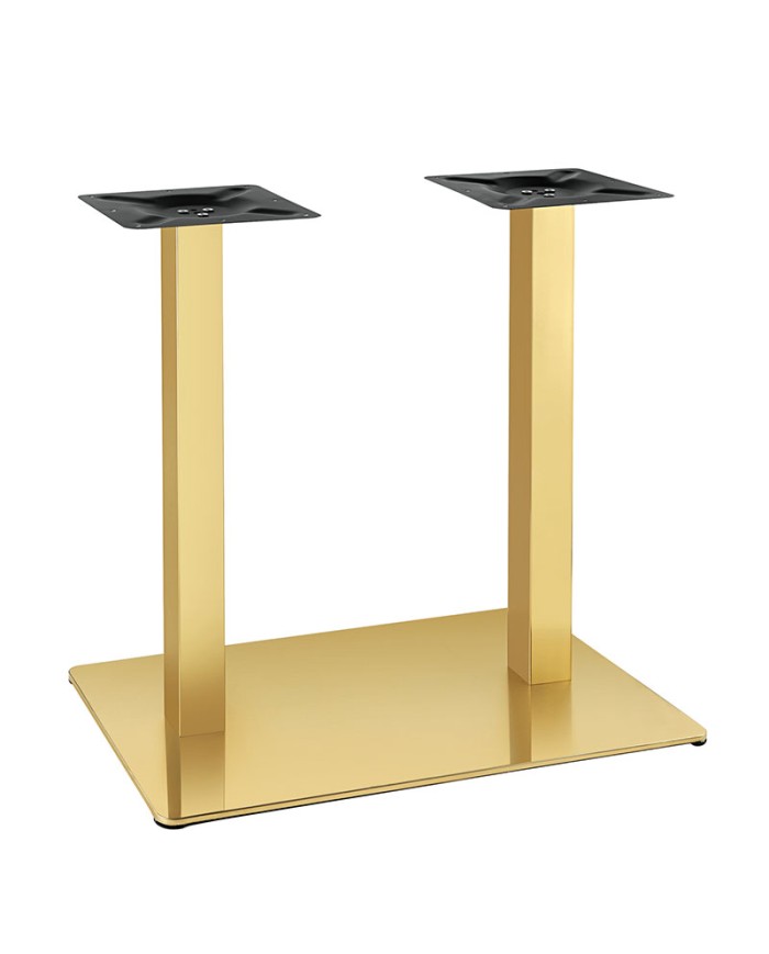 Base de mesa dorada rectangular con doble columna para hostelería ZJ72C
