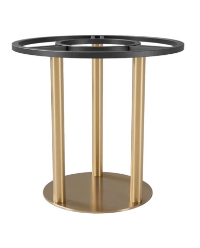 Base de mesa dorada redonda Ø72 con 3 columnas para hostelería ZJ76
