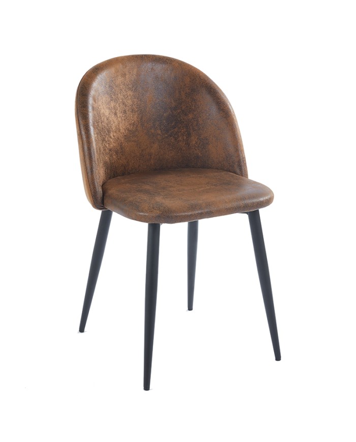 Silla tapizada hostelería k03F marrón