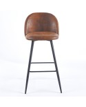 Taburete ZA48B tapizado patas negras para hostelería