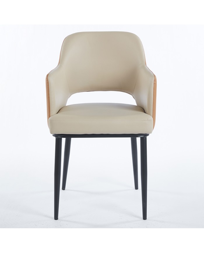 sillón para restaurante en polipiel con respaldo calado L74E