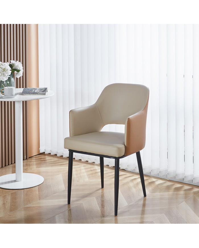 decorado sillón para restaurante en polipiel con respaldo calado L74E