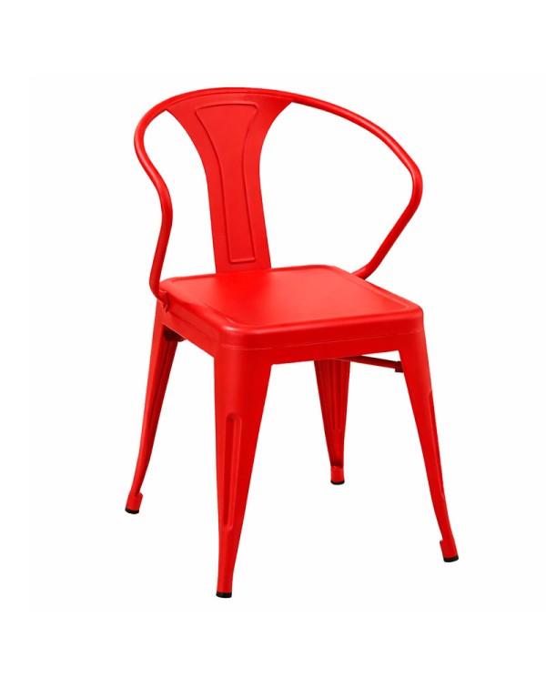 silla industrial metálica roja para bares y restaurantes E91B