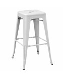 Taburete de hostelería industrial rojo de chapa metálica K62