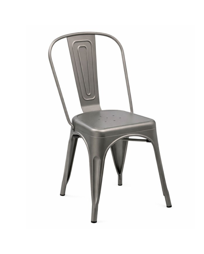 silla metálica estilo industrial para restaurantes ZC23B