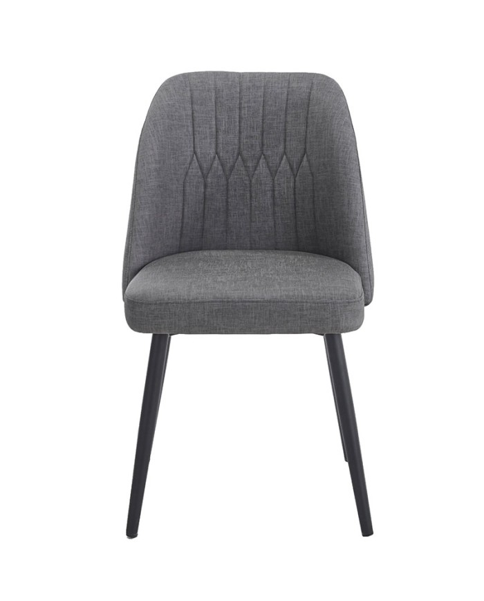 Silla tapizada gris para cafetería y comedor moderno N11