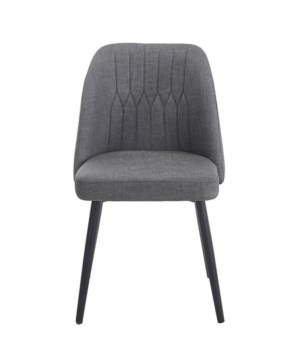 Silla tapizada gris para cafetería y comedor moderno N11