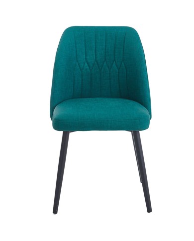 Silla tapizada N11B tapizada verde patas negras
