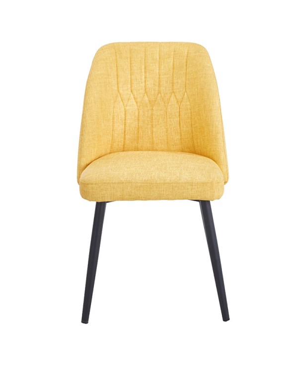 Silla tapizada N11 polipiel mostaza patas negras