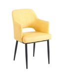Silla tapizada N11 polipiel mostaza patas negras