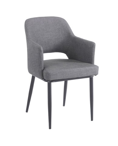 Sillón tapizado en polipiel gris ZA85