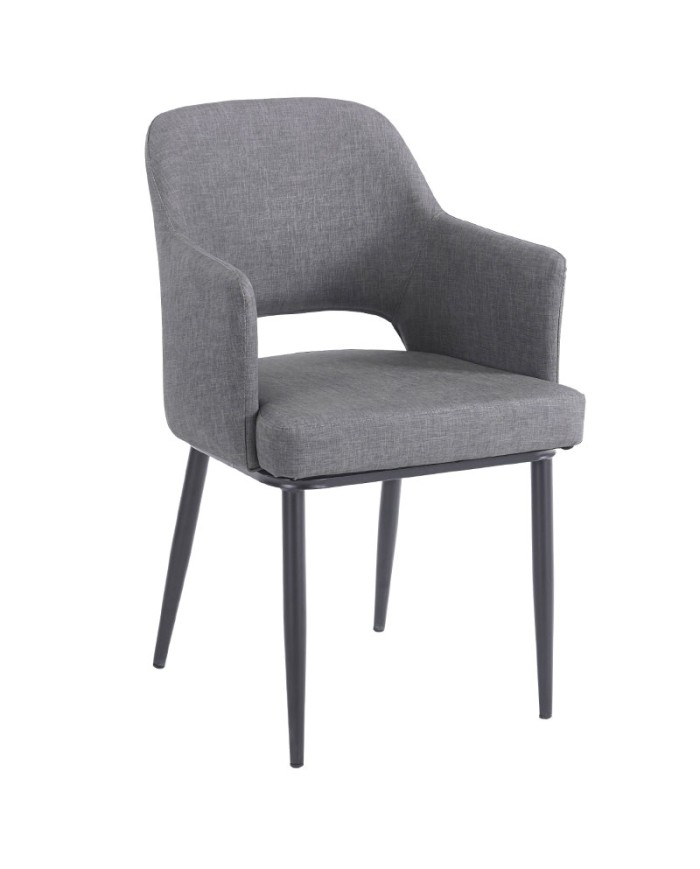 Sillón tapizado en polipiel gris ZA85