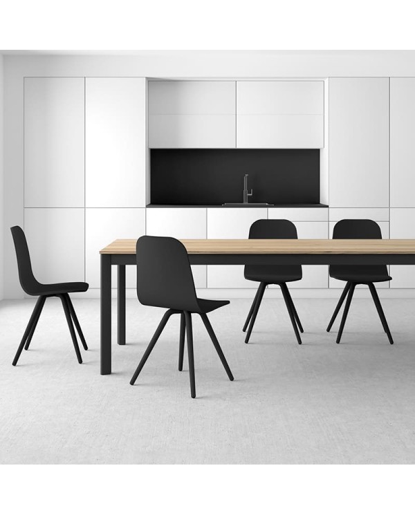 Mesa Multiplus Cancio con estructura metálica y encimera en laminado para cocina y hogar