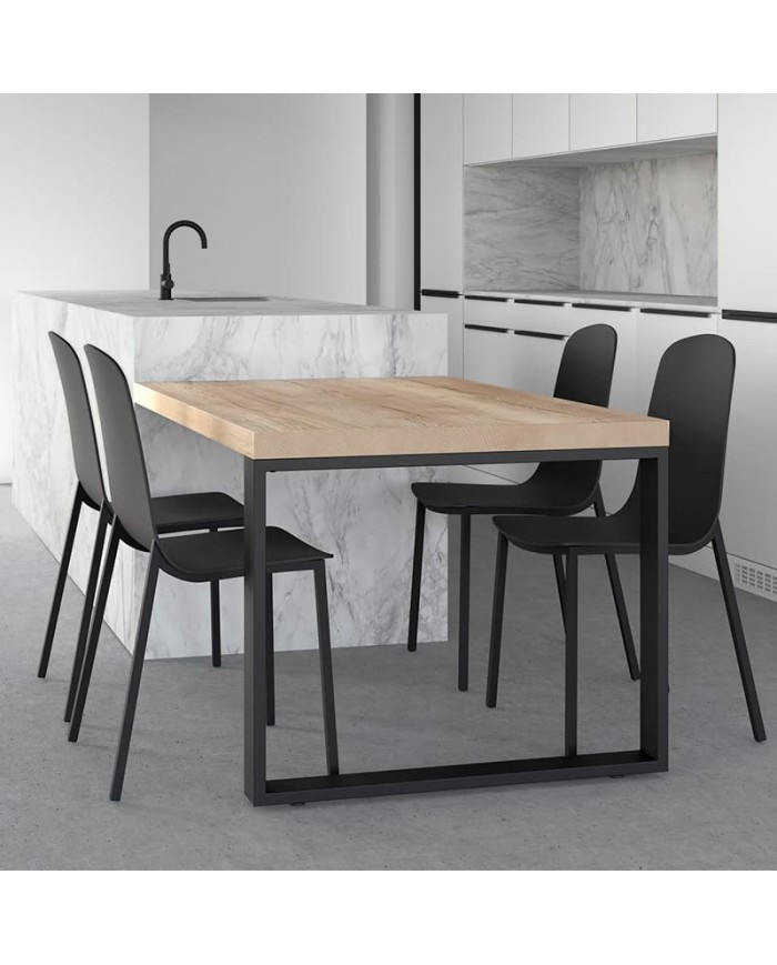 Mesa Cancio Fix con estructura en metal y encimera laminado para cocina