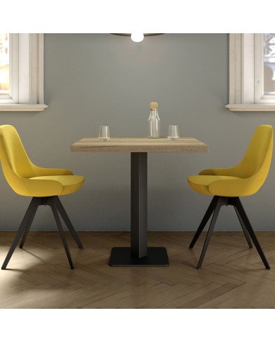 Mesa Ibero Cancio con base metálica central y encimera en laminado para cocina y hogar