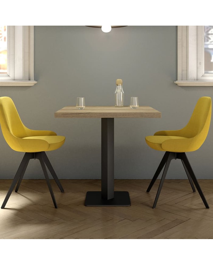 Mesa Ibero Cancio con base metálica central y encimera en laminado para cocina y hogar